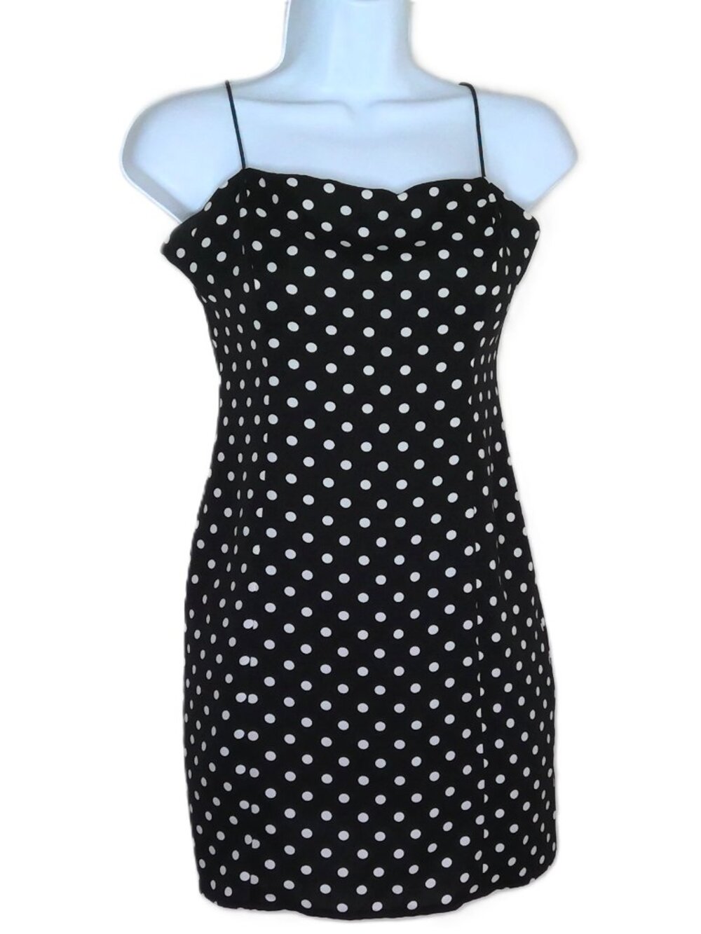Urban Outfitters Black & White Polka Dot Mini Dress Smocked Sleeveless Y2K Sz S
